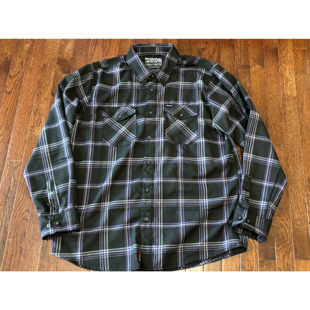 Dixxon Flannel Co Snap-on Limited Edition Plaid Shirt XL Black Purple D-Tech